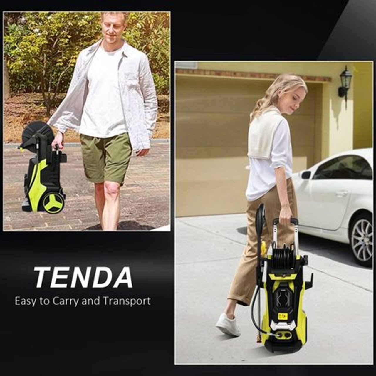 TEANDE 3800 PSI Pressure Washer, Electric 1800W High Pressure Power Washer Machine with Touch Screen and 5 Nozzles