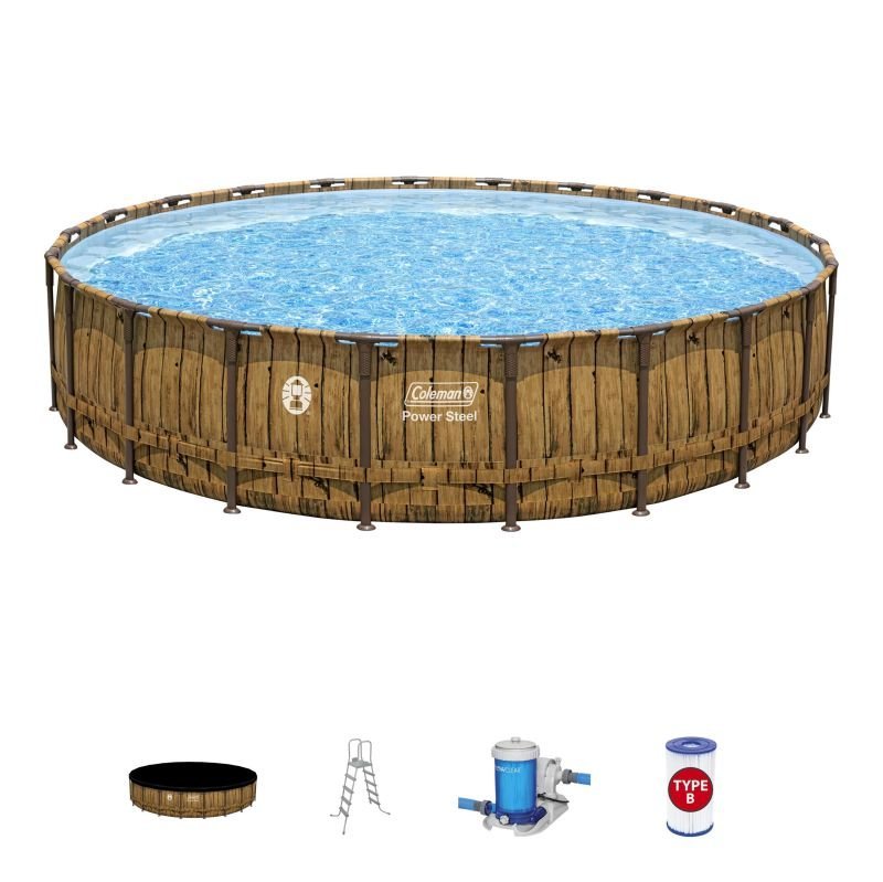 Pool Coleman-Power Steel 22' x 52″ Round Above Ground Pool Set