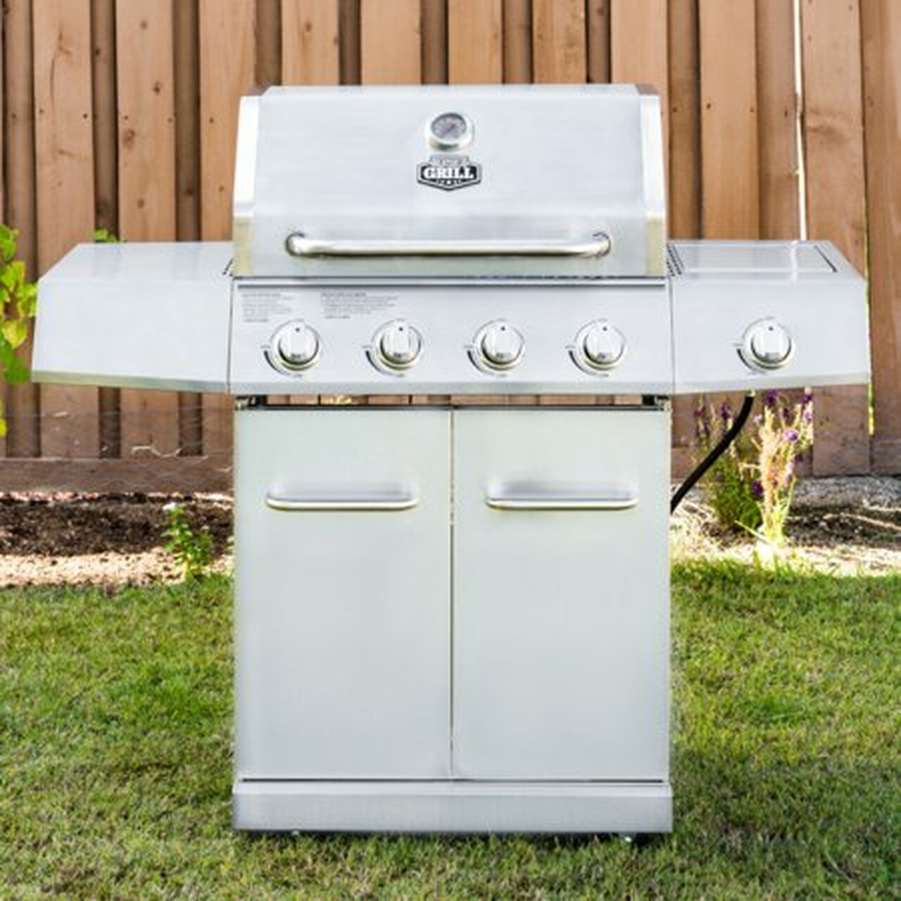 Expert Grill 4 Burner with Side Burner Propane Gas Grill in Stainless Steel