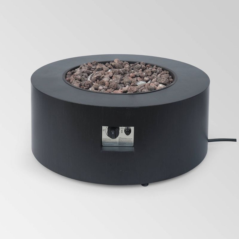 Wellington Round 32″ Iron Gas Fire Pit with Tank Holder – Christopher Knight Home