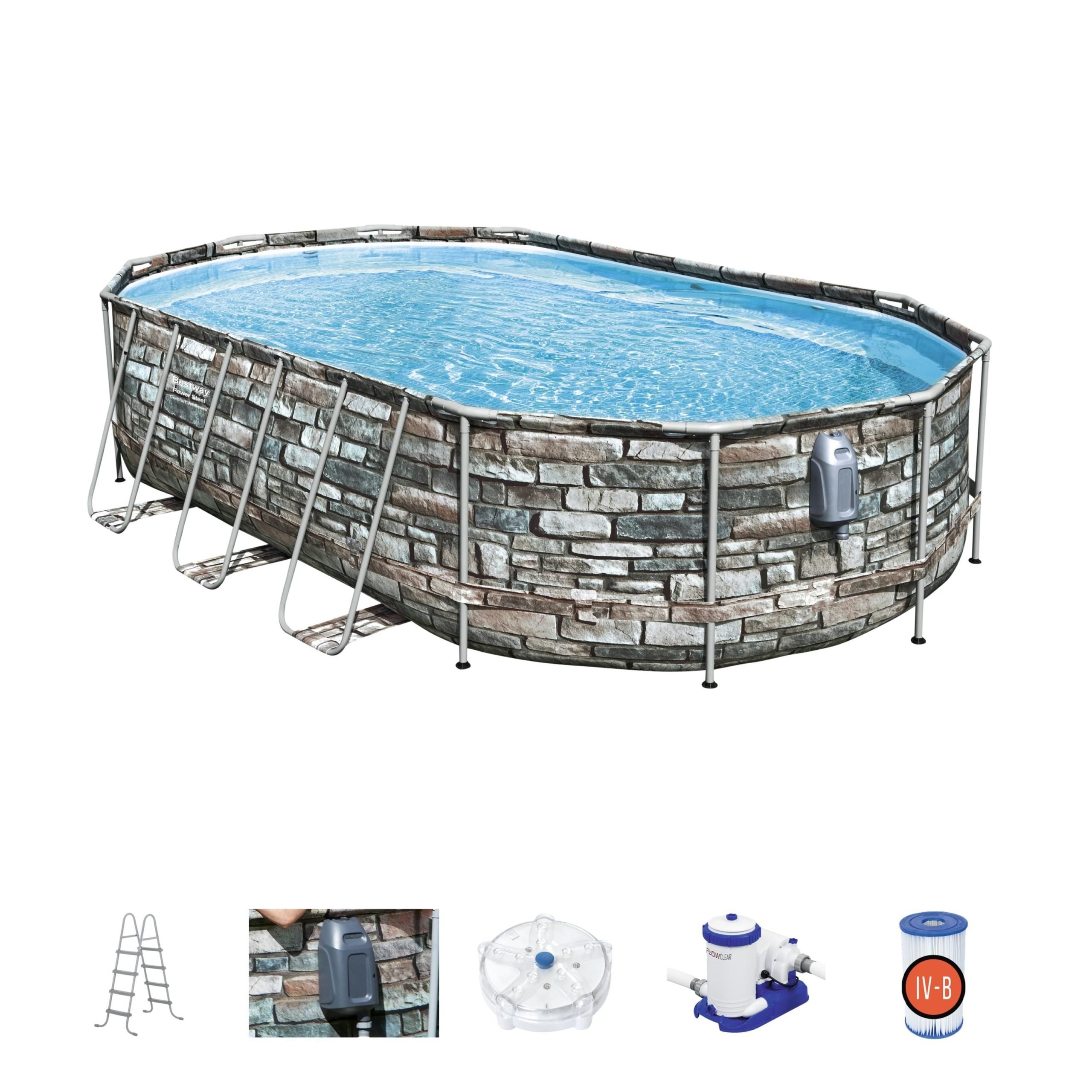 Bestway-Power Steel Comfort Jet Series 20' x 12' x 48″ Above Ground Pool Set