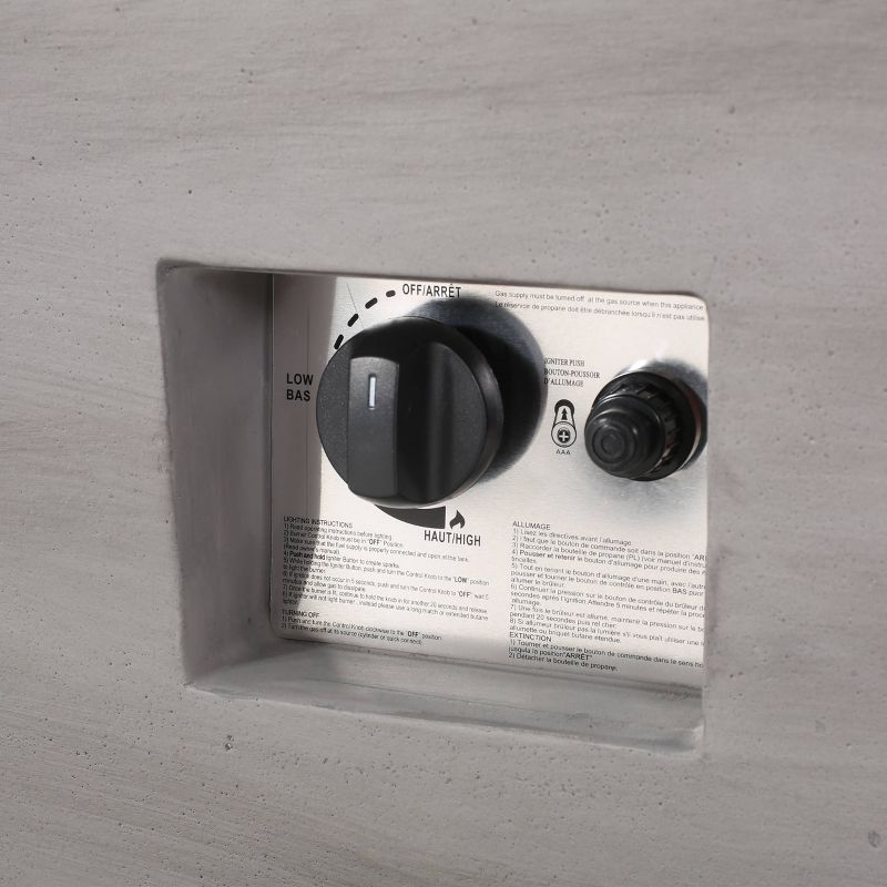 Langton Rectangular 40″ Light Weight Concrete Gas Fire Pit Dark Gray – Christopher Knight Home