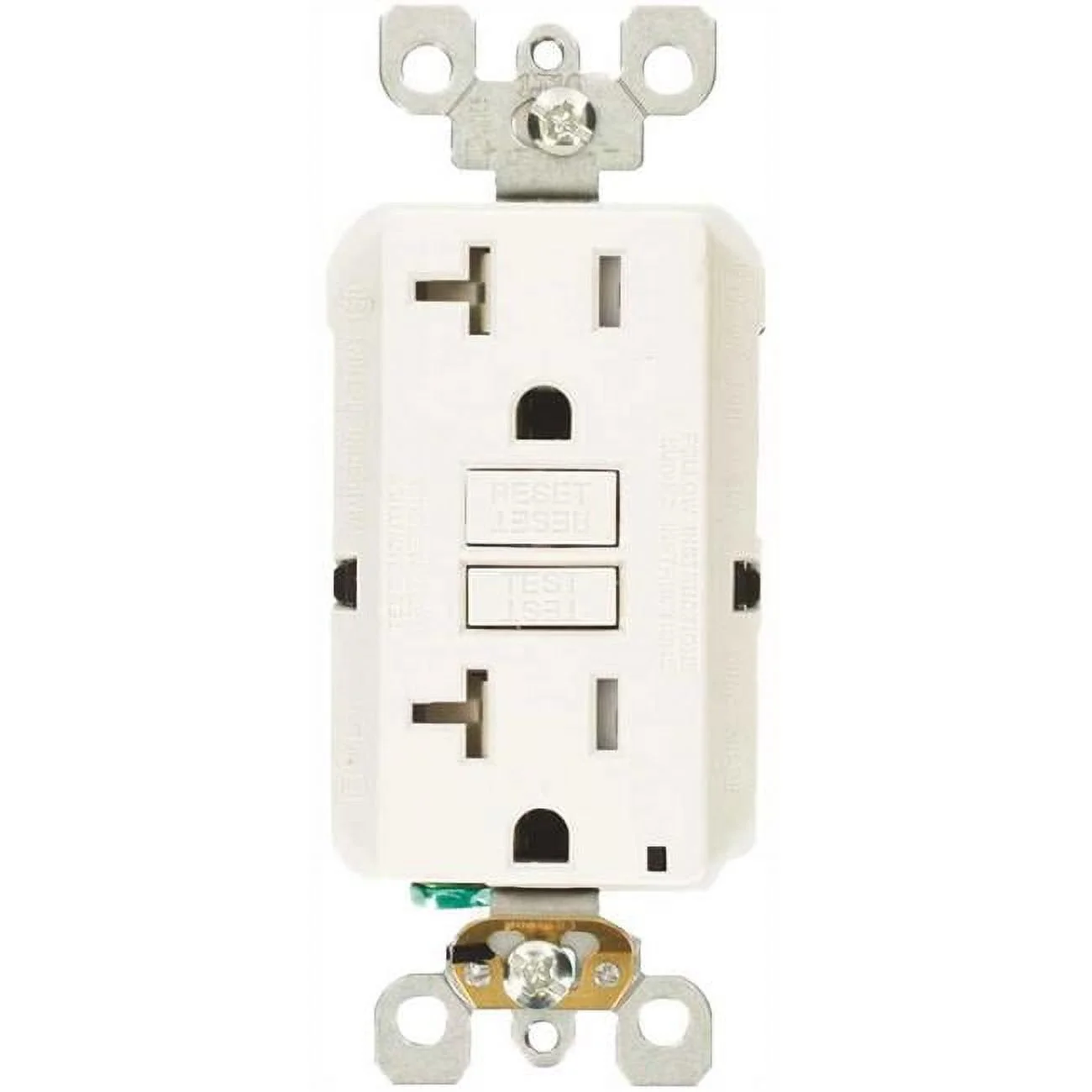 Leviton M92-GFTR2-03W 20A Self-Test SmartlockPro Slim Duplex Tamper Resistant GFCI Outlet, White