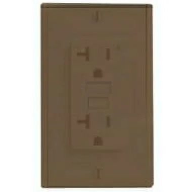 Leviton GFNT2 Self Test Slim GFCI Outlet with Wall-Plate Brown 20 A 125 Volt