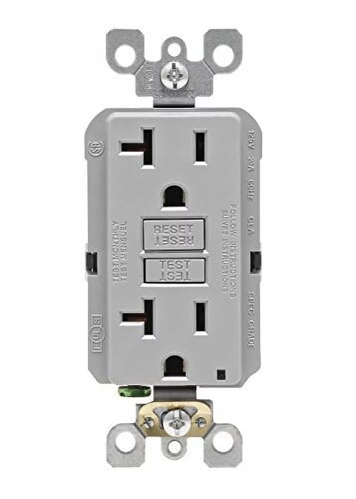 Leviton Self Test Slim GFCI Outlet with Wallplate 20 Amp Tamper Resistant