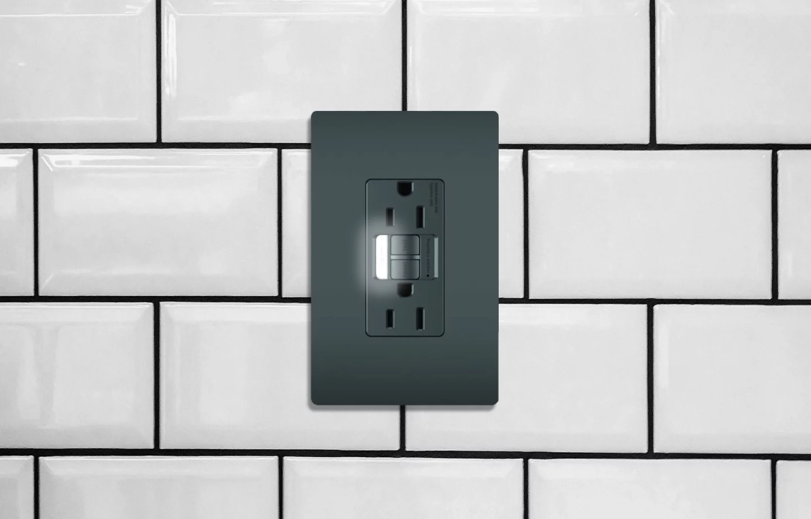 Legrand 1597Ntltr Radiant 15 Ampere Self-Test Night Light Gfci Electrical Outlet - Black