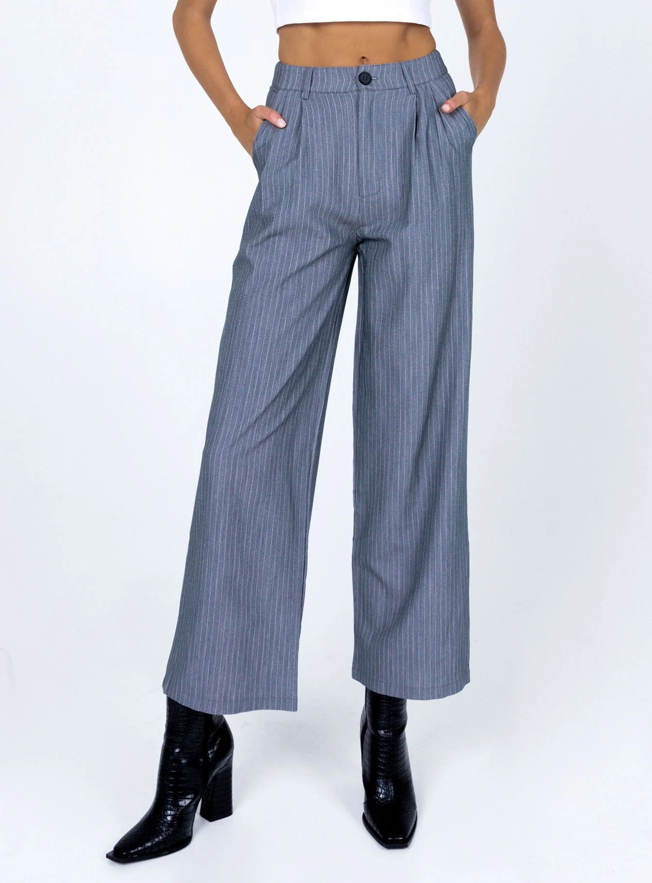 Urson Pinstripe Pants Grey