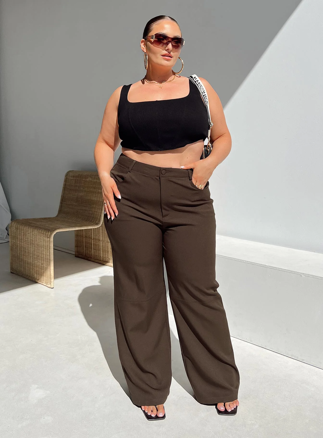 Lulu Pants Brown Curve